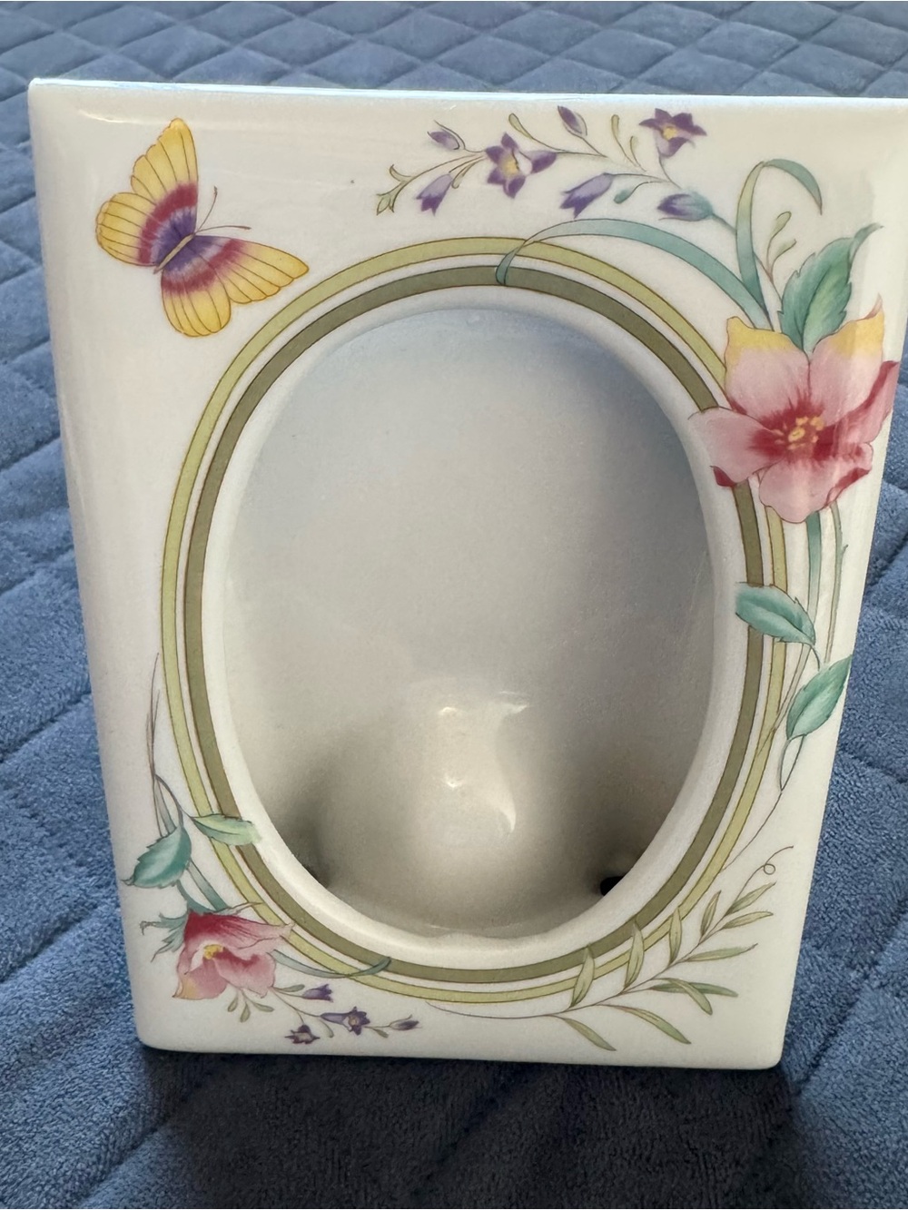 Vintage Eaton Collection porcelain floral and butterfly picture frame. Japan